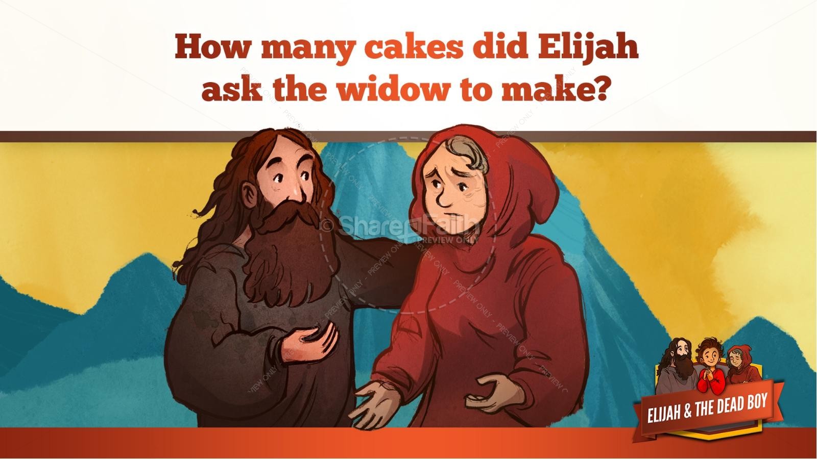1 Kings 17 Elijah and the Widow Kids Bible Story Thumbnail 19