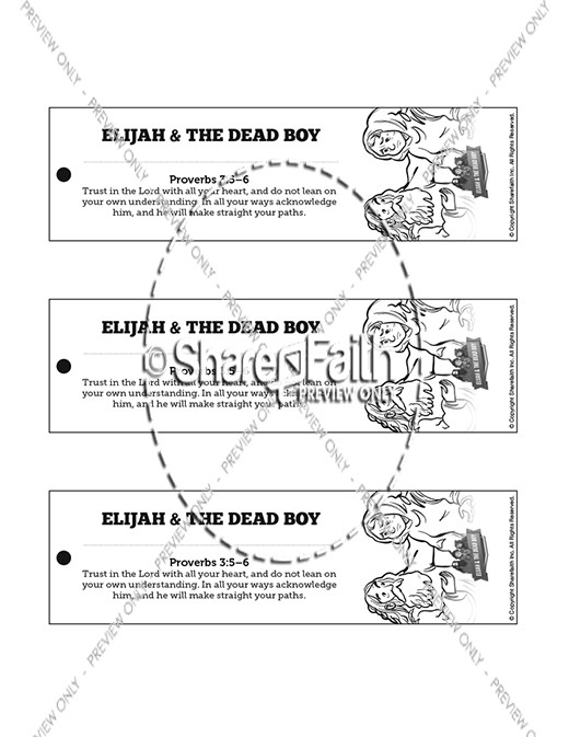 1 Kings 17 Elijah and the Widow Bible Bookmarks Thumbnail Showcase