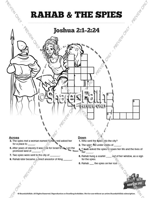 Joshua 2 The Story of Rahab Sunday School Crossword Puzzles Thumbnail Showcase