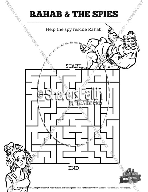 Joshua 2 The Story of Rahab Bible Mazes Thumbnail Showcase
