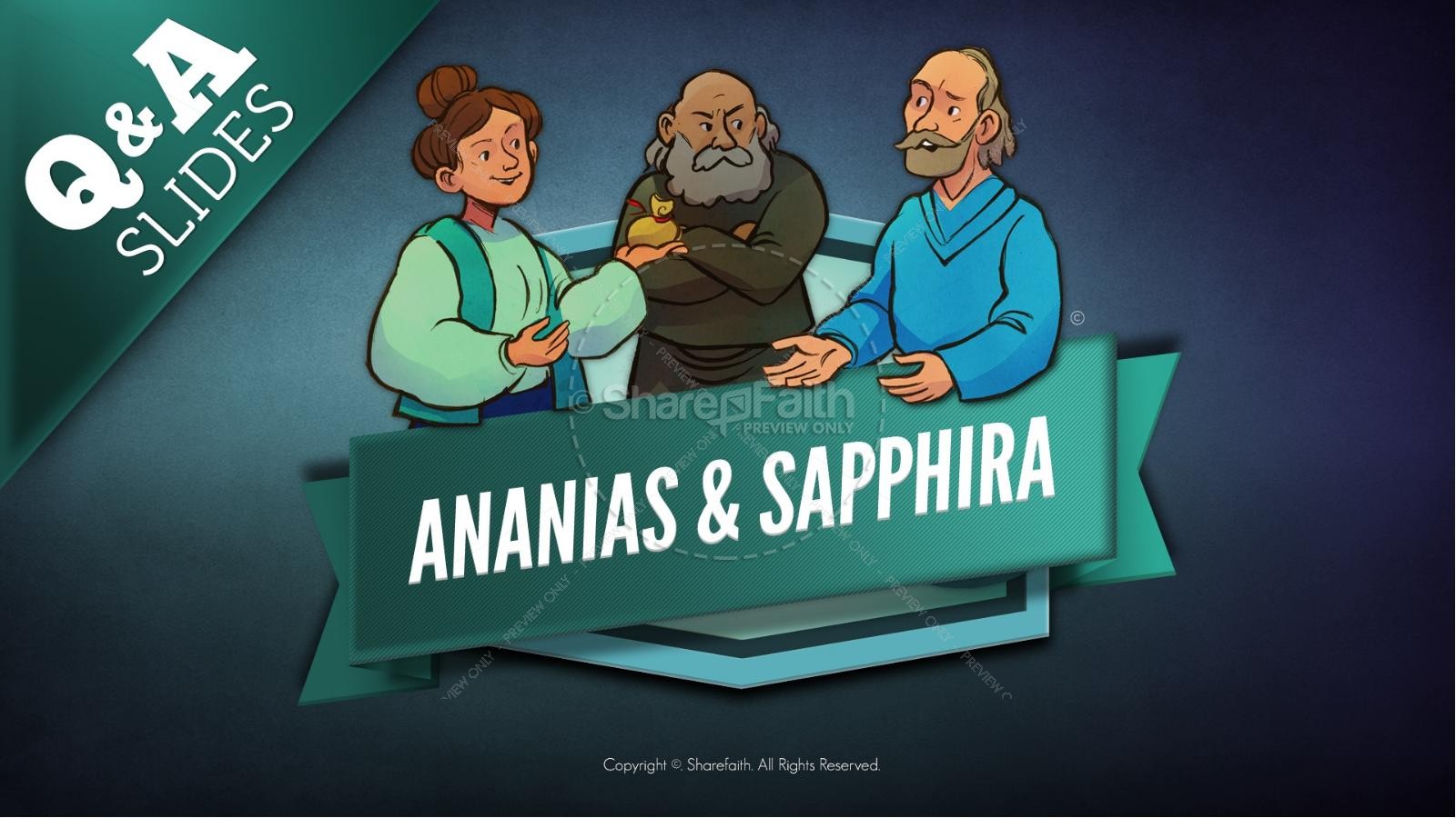 Acts 5 Ananias and Sapphira Kids Bible Stories