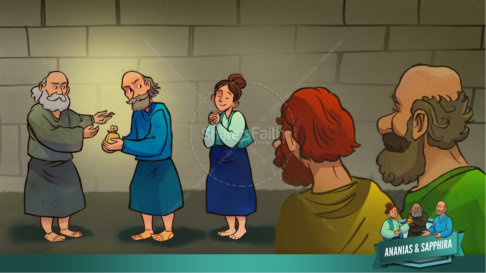 Acts 5 Ananias and Sapphira Kids Bible Stories Thumbnail 16
