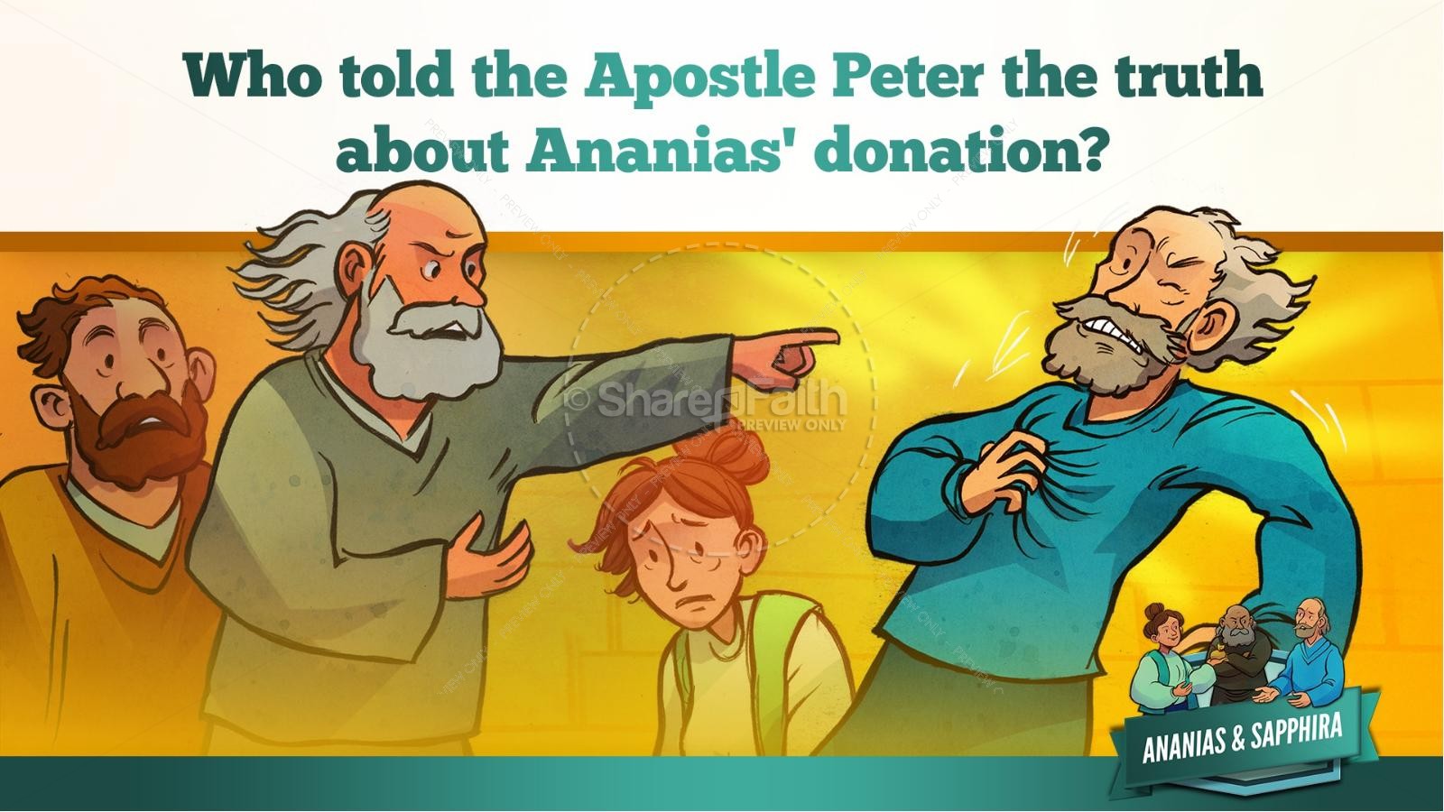 Acts 5 Ananias and Sapphira Kids Bible Stories | slide 21