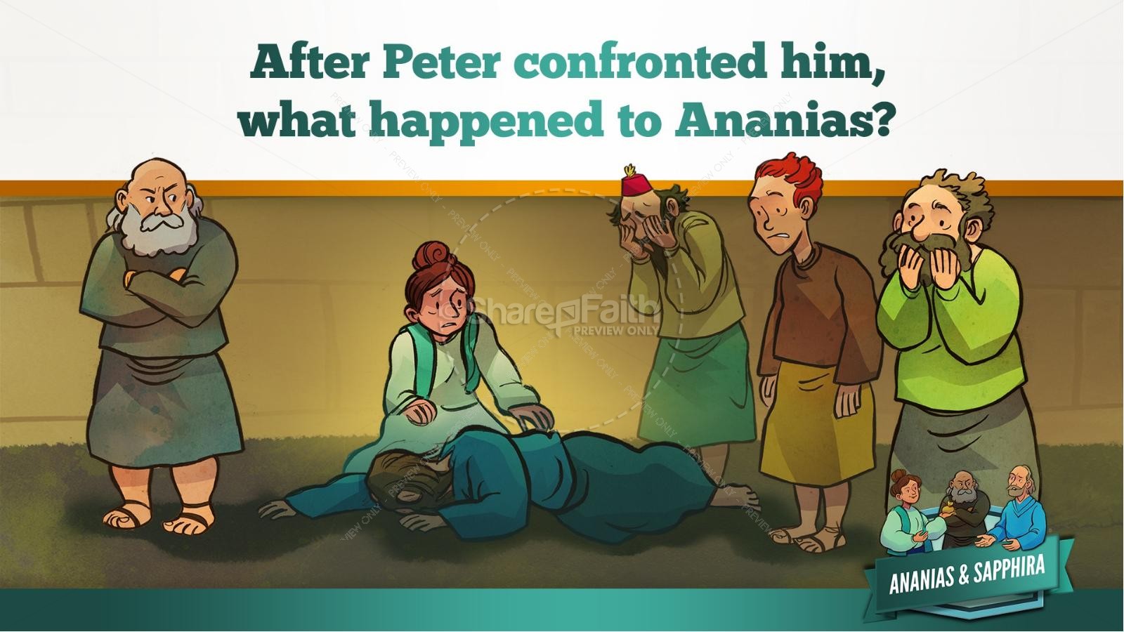 Acts 5 Ananias and Sapphira Kids Bible Stories | slide 25