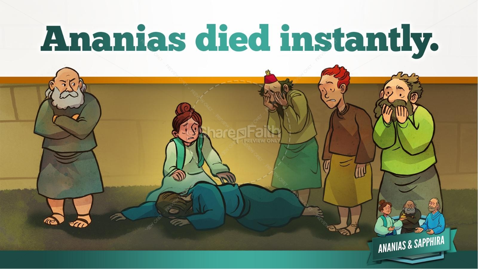 Acts 5 Ananias and Sapphira Kids Bible Stories | slide 26