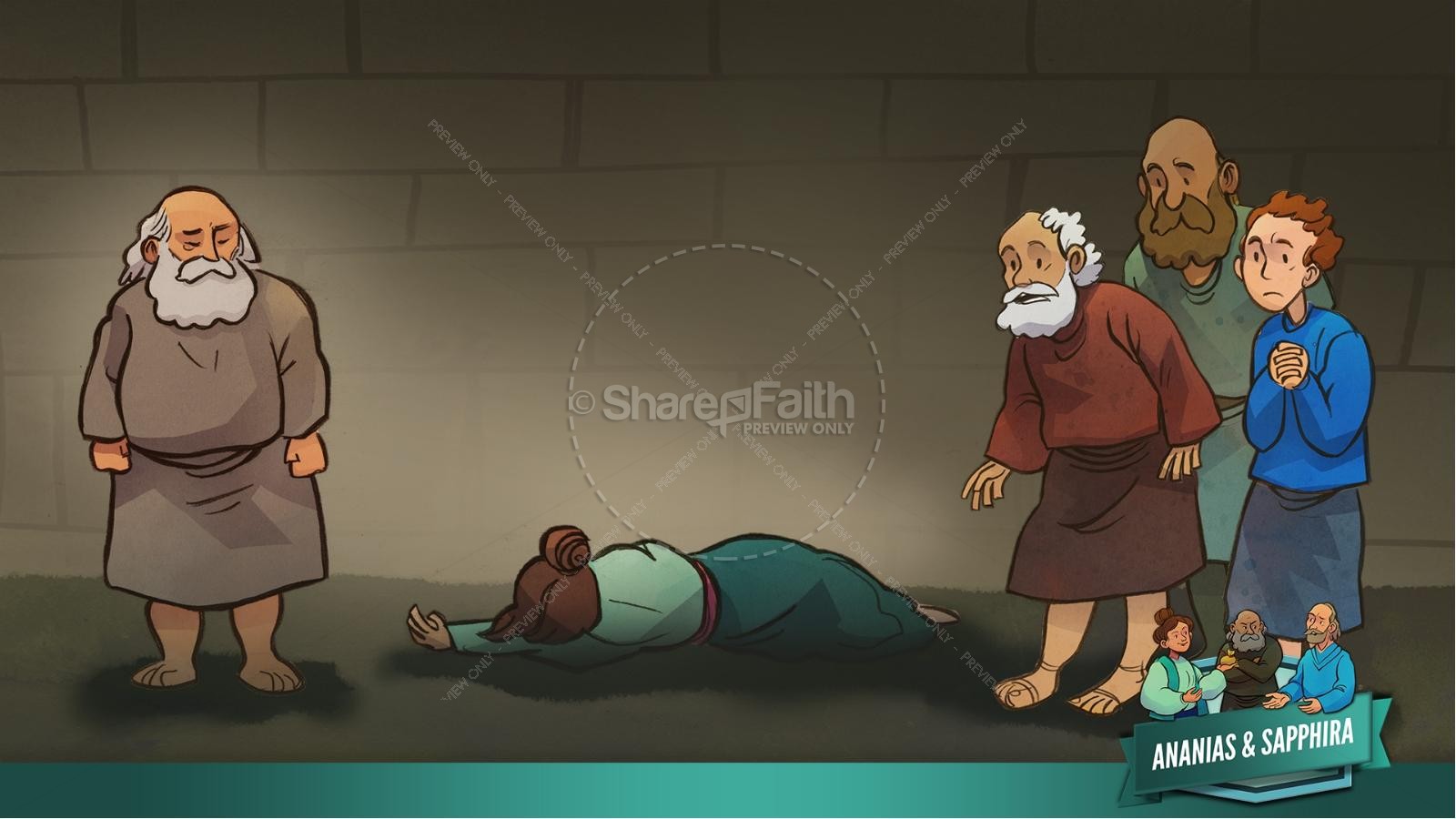 Acts 5 Ananias and Sapphira Kids Bible Stories | slide 40