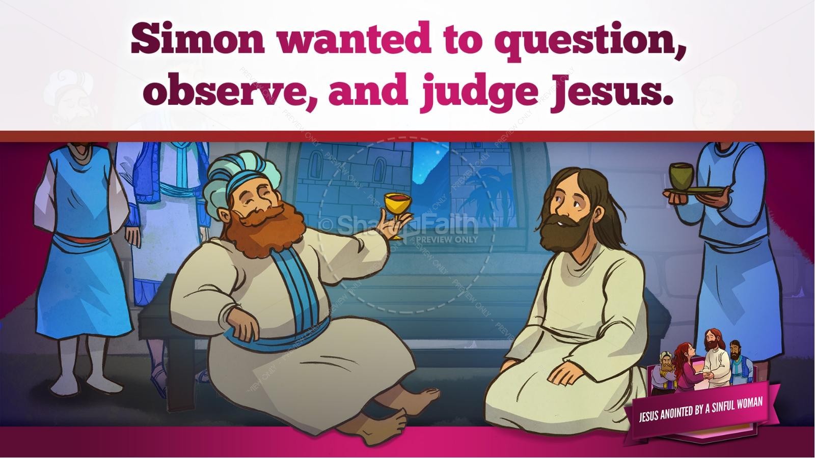 Luke 7 Woman Washes Jesus Feet Kids Bible Story | slide 13