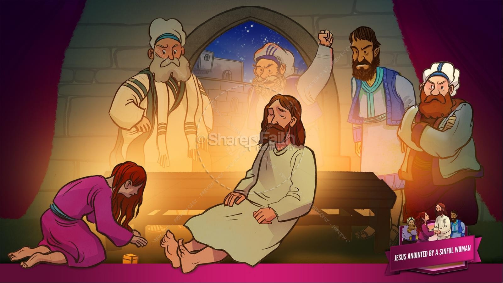 Luke 7 Woman Washes Jesus Feet Kids Bible Story | slide 15