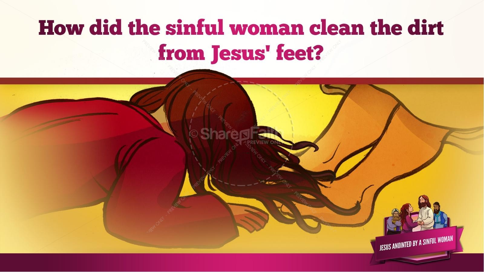 Luke 7 Woman Washes Jesus Feet Kids Bible Story | slide 24