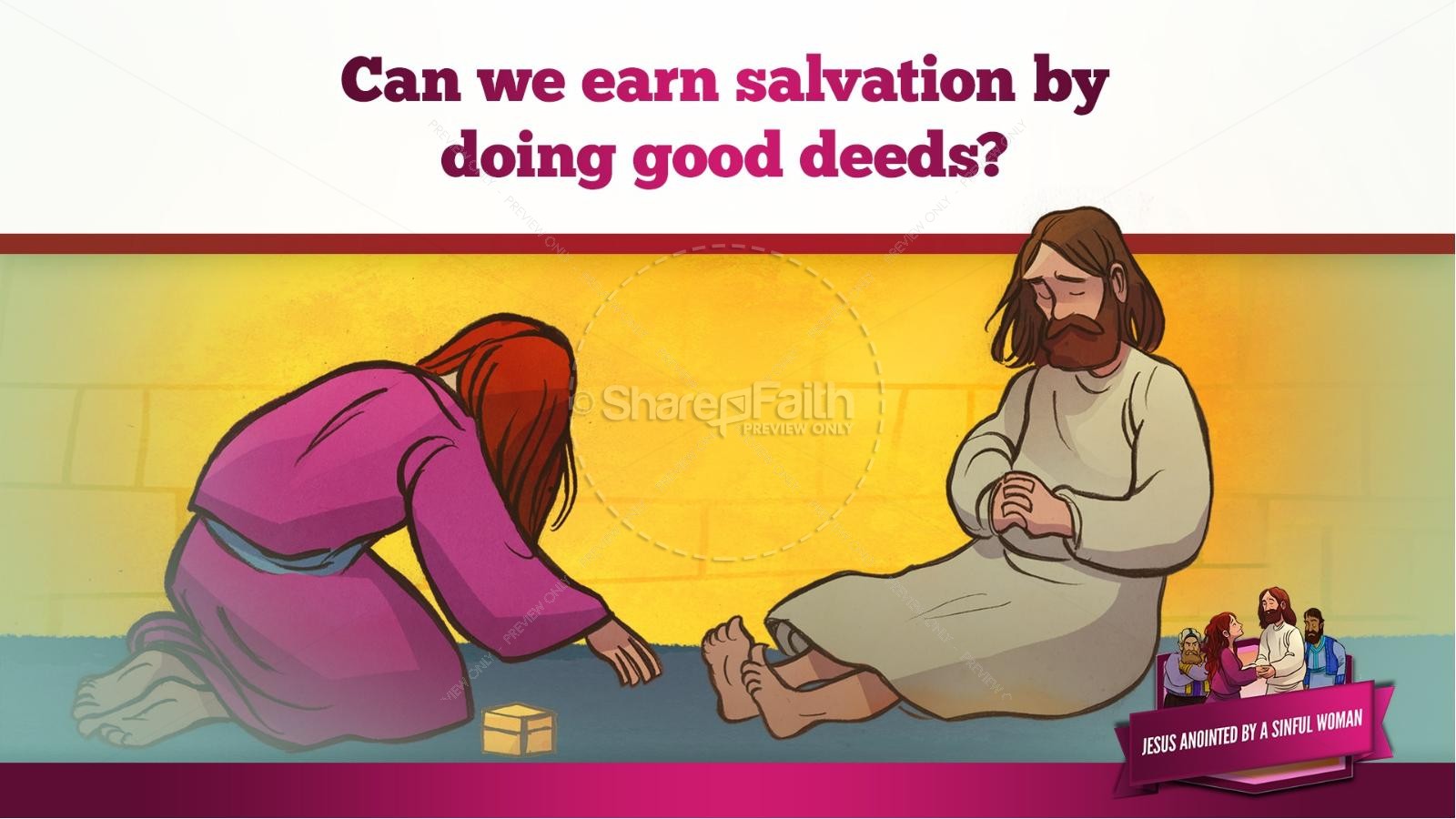 Luke 7 Woman Washes Jesus Feet Kids Bible Story | slide 30