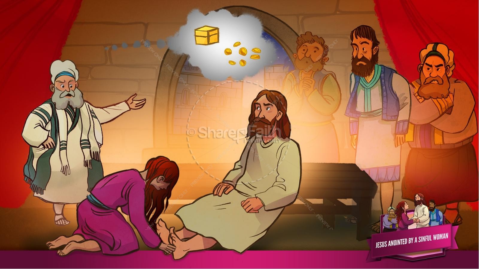 Luke 7 Woman Washes Jesus Feet Kids Bible Story | slide 31