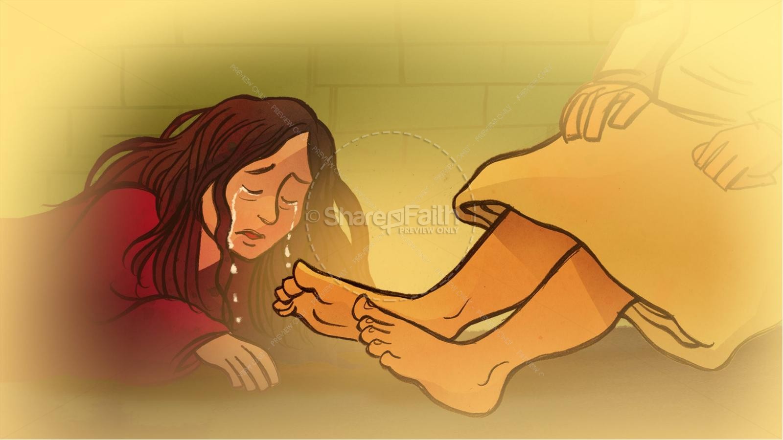 Luke 7 Woman Washes Jesus Feet Kids Bible Story | slide 4