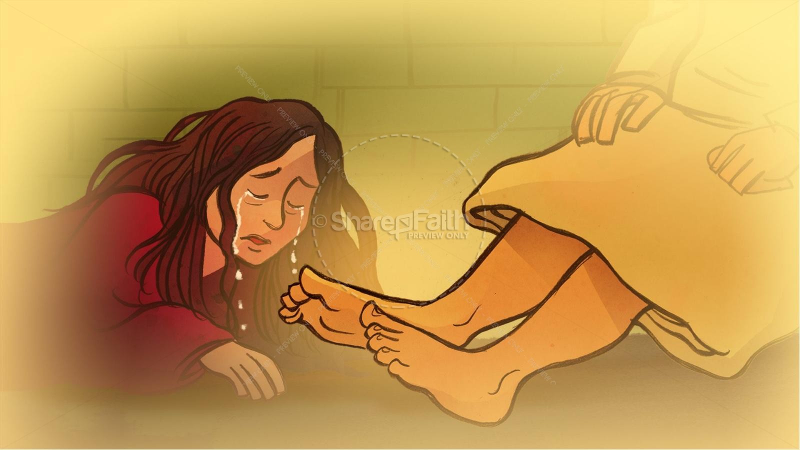 Luke 7 Woman Washes Jesus Feet Kids Bible Story Thumbnail 4