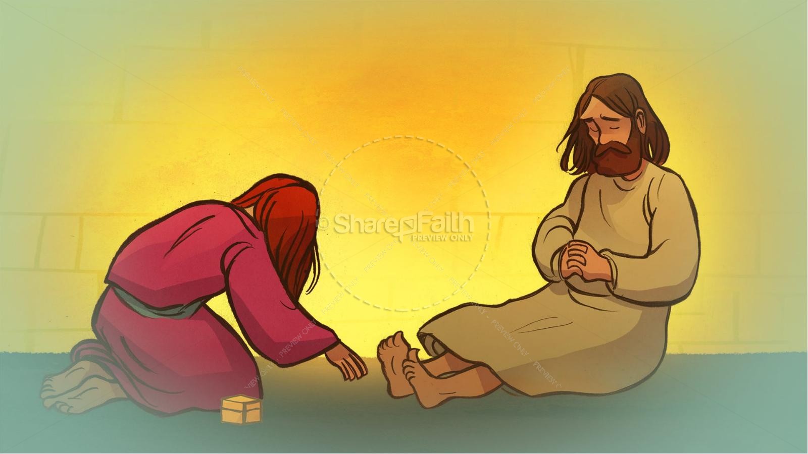 Luke 7 Woman Washes Jesus Feet Kids Bible Story | slide 6