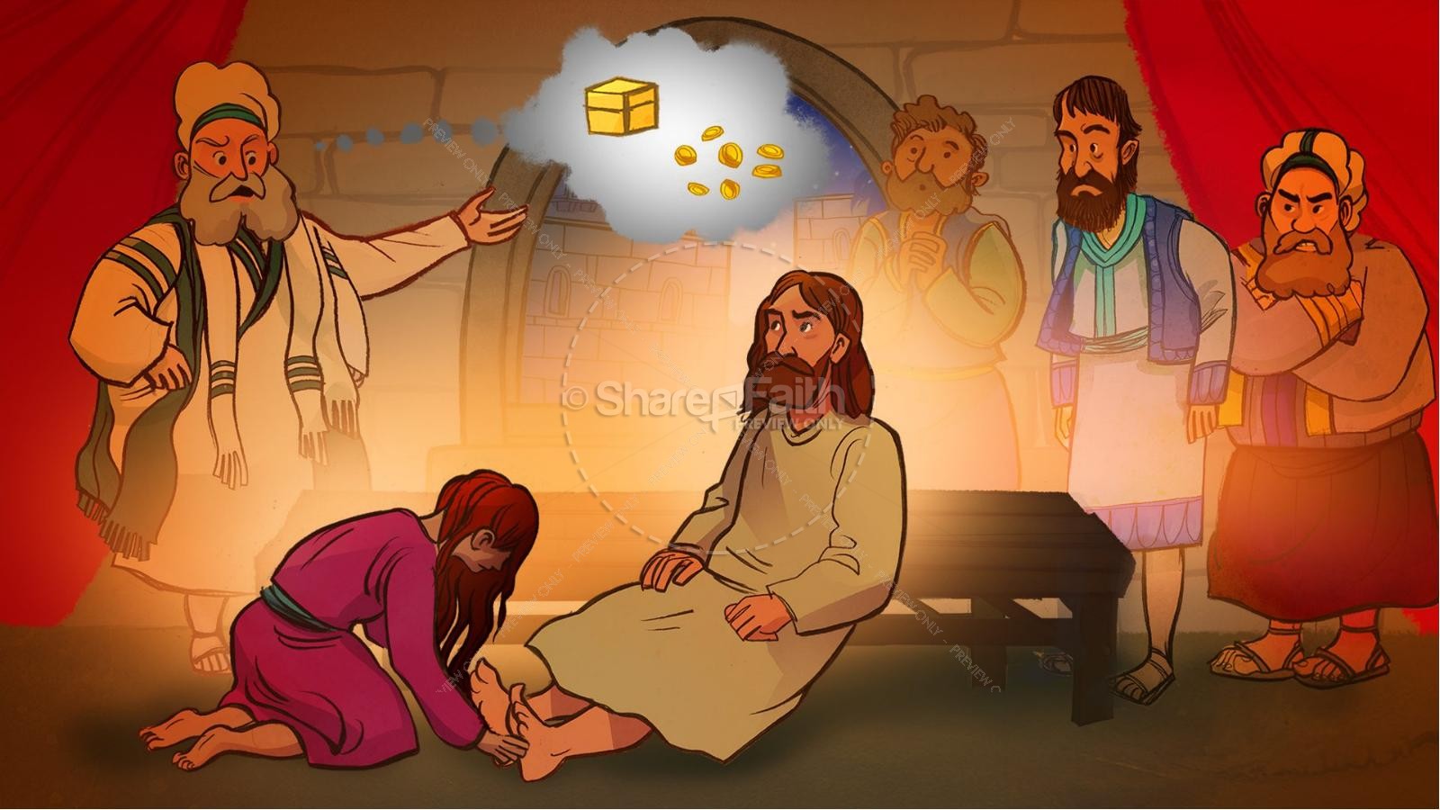 Luke 7 Woman Washes Jesus Feet Kids Bible Story | slide 7
