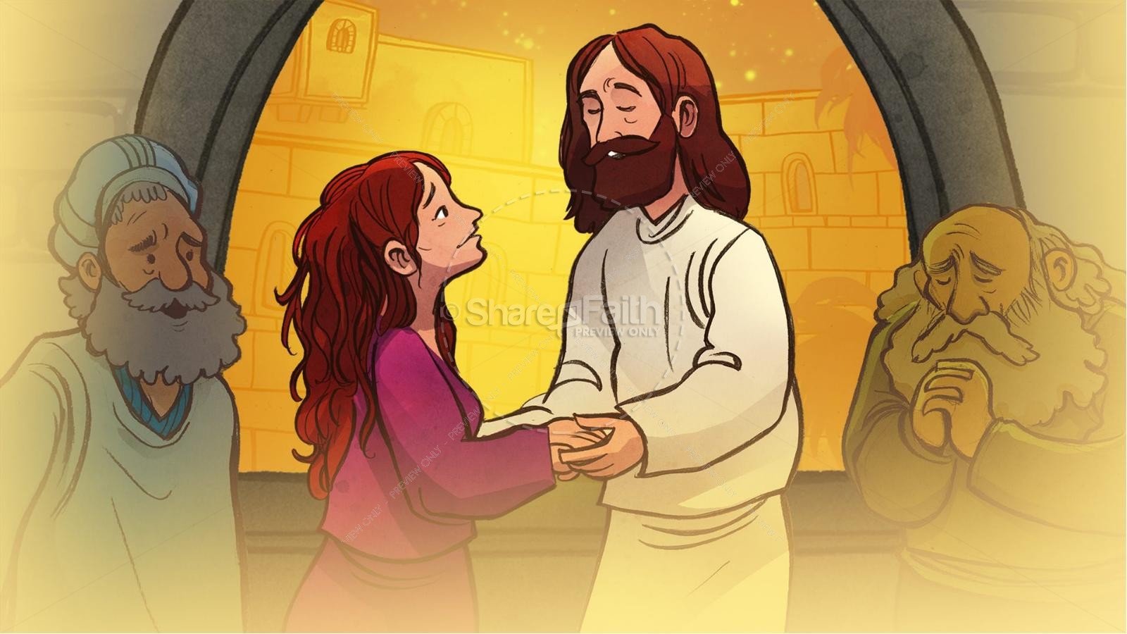 Luke 7 Woman Washes Jesus Feet Kids Bible Story | slide 9