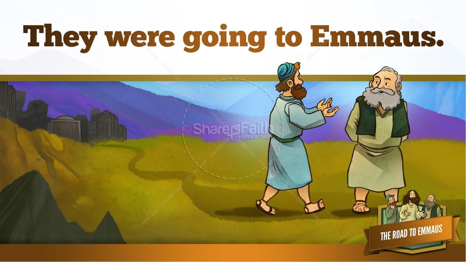 Luke 24 Road to Emmaus Kids Bible Stories | slide 11