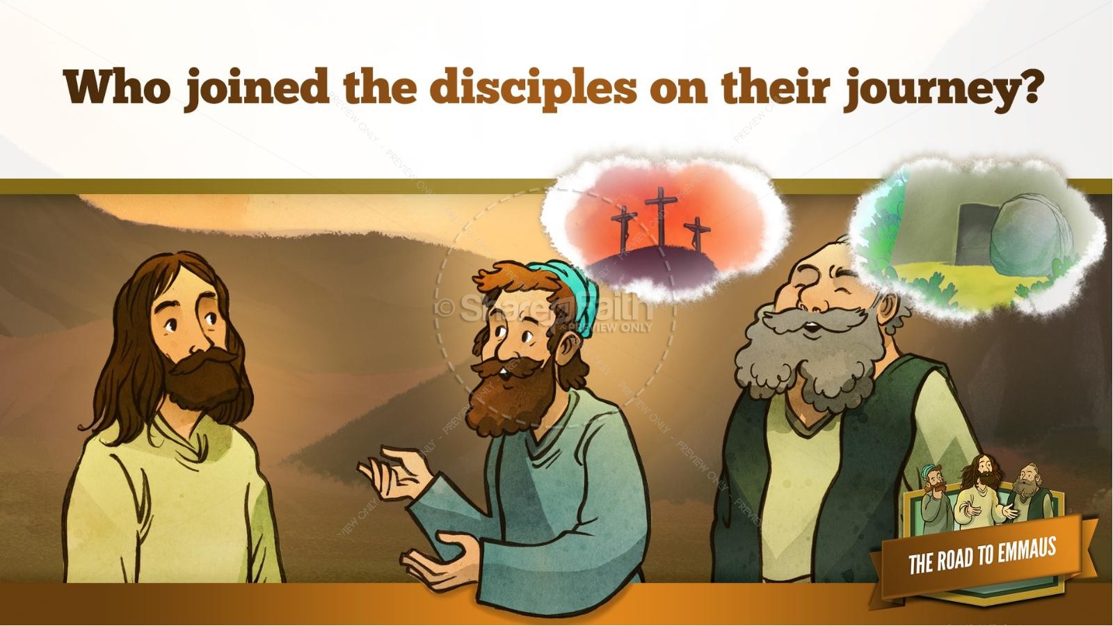 Luke 24 Road to Emmaus Kids Bible Stories | slide 14