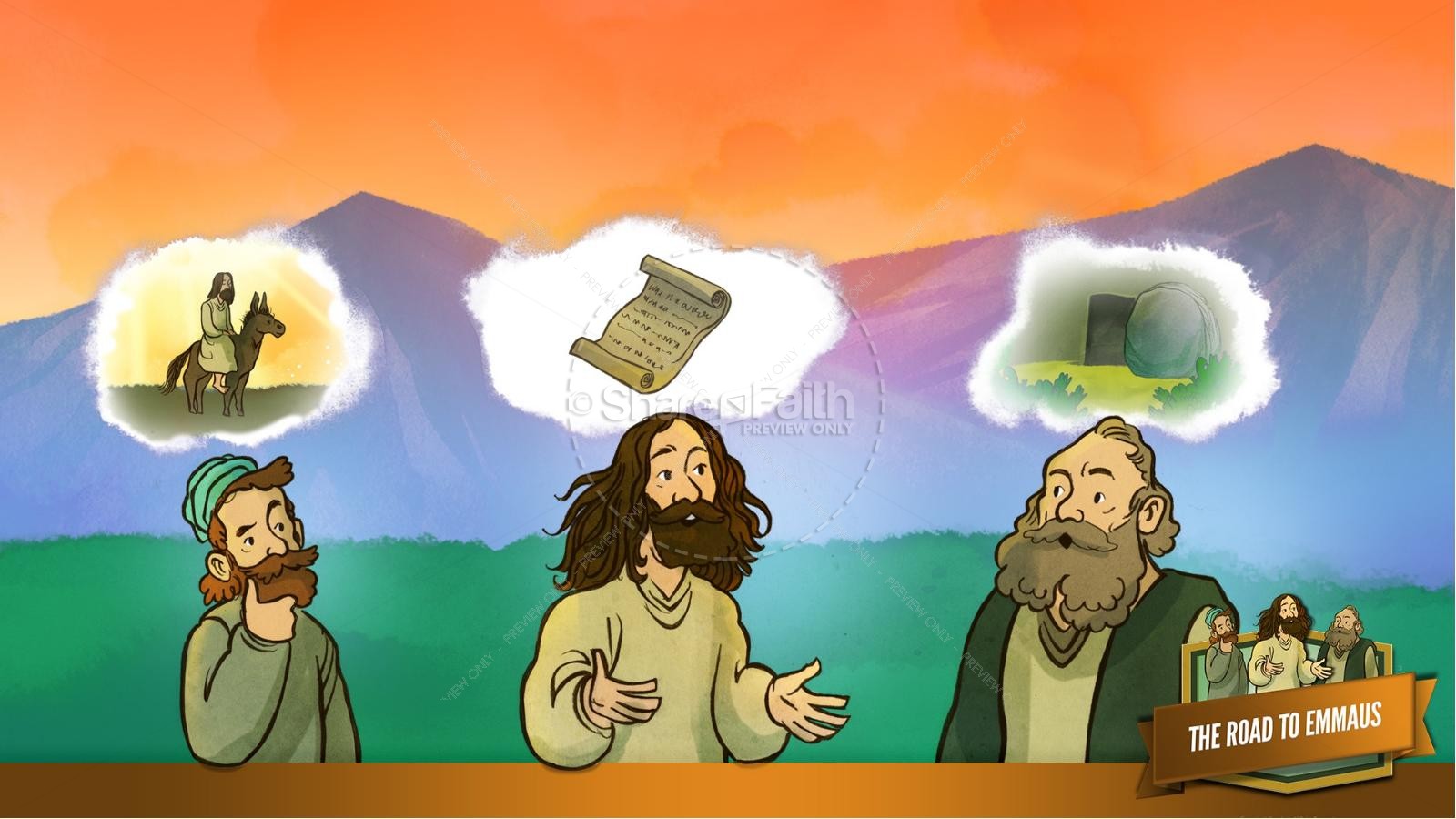 Luke 24 Road to Emmaus Kids Bible Stories Thumbnail 17