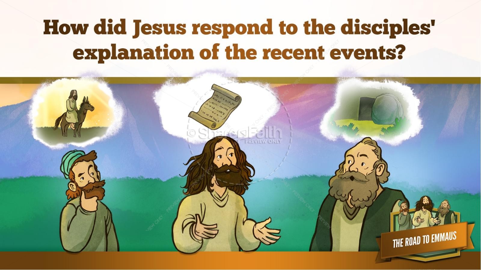 Luke 24 Road to Emmaus Kids Bible Stories | slide 18