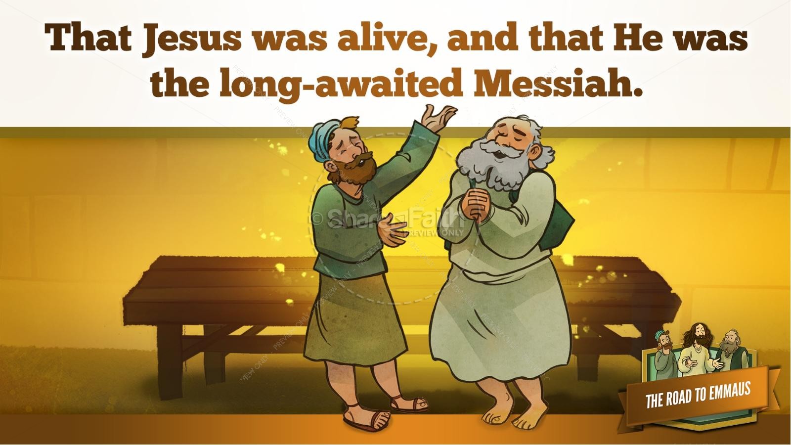 Luke 24 Road to Emmaus Kids Bible Stories | slide 31