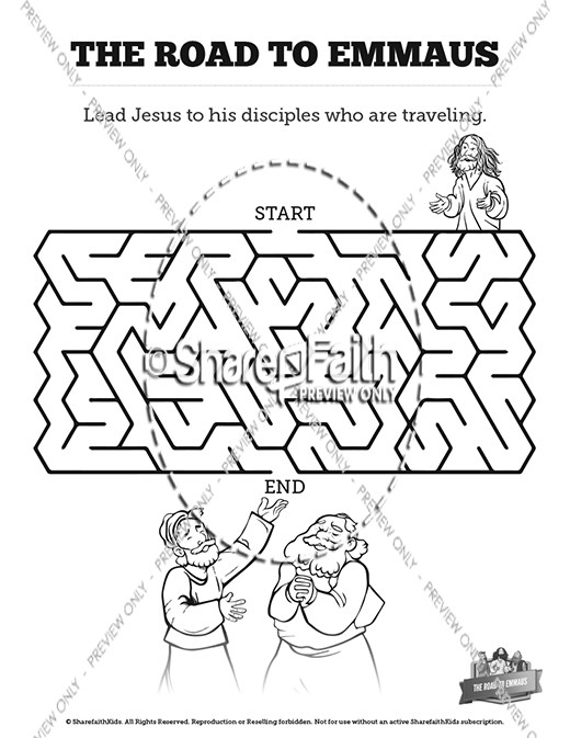 Luke 24 Road to Emmaus Bible Mazes Thumbnail Showcase