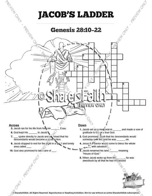Genesis 28 Jacobs Ladder Sunday School Crossword Puzzles Thumbnail Showcase