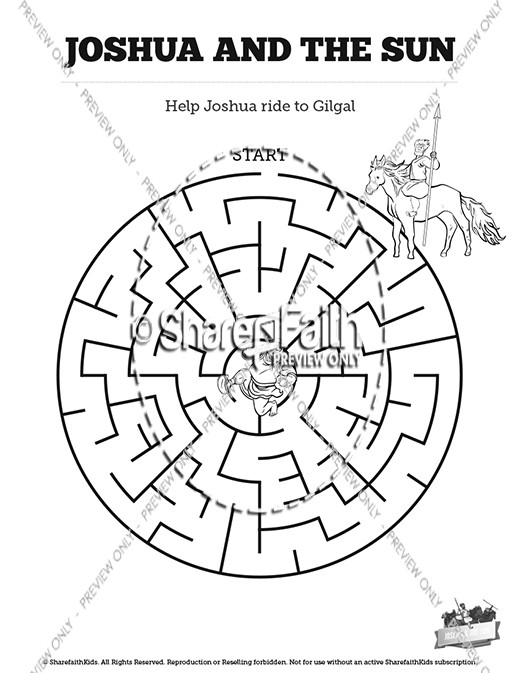 Joshua 10 Sun Stand Still Bible Mazes Thumbnail Showcase