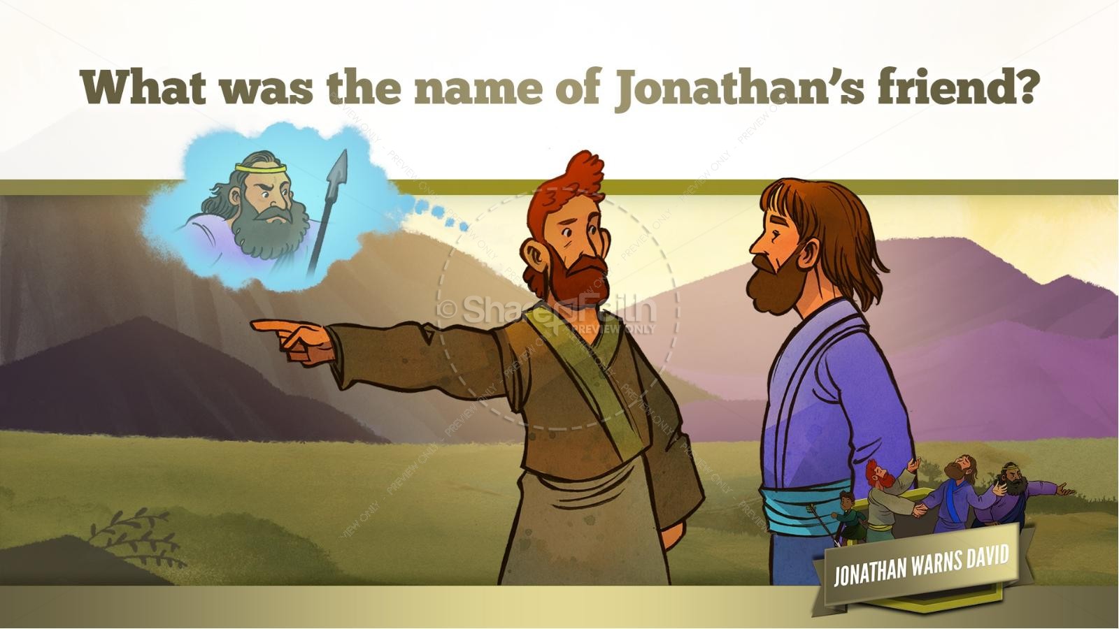 1 Samuel 20 David and Jonathan Kids Bible Story Thumbnail 12