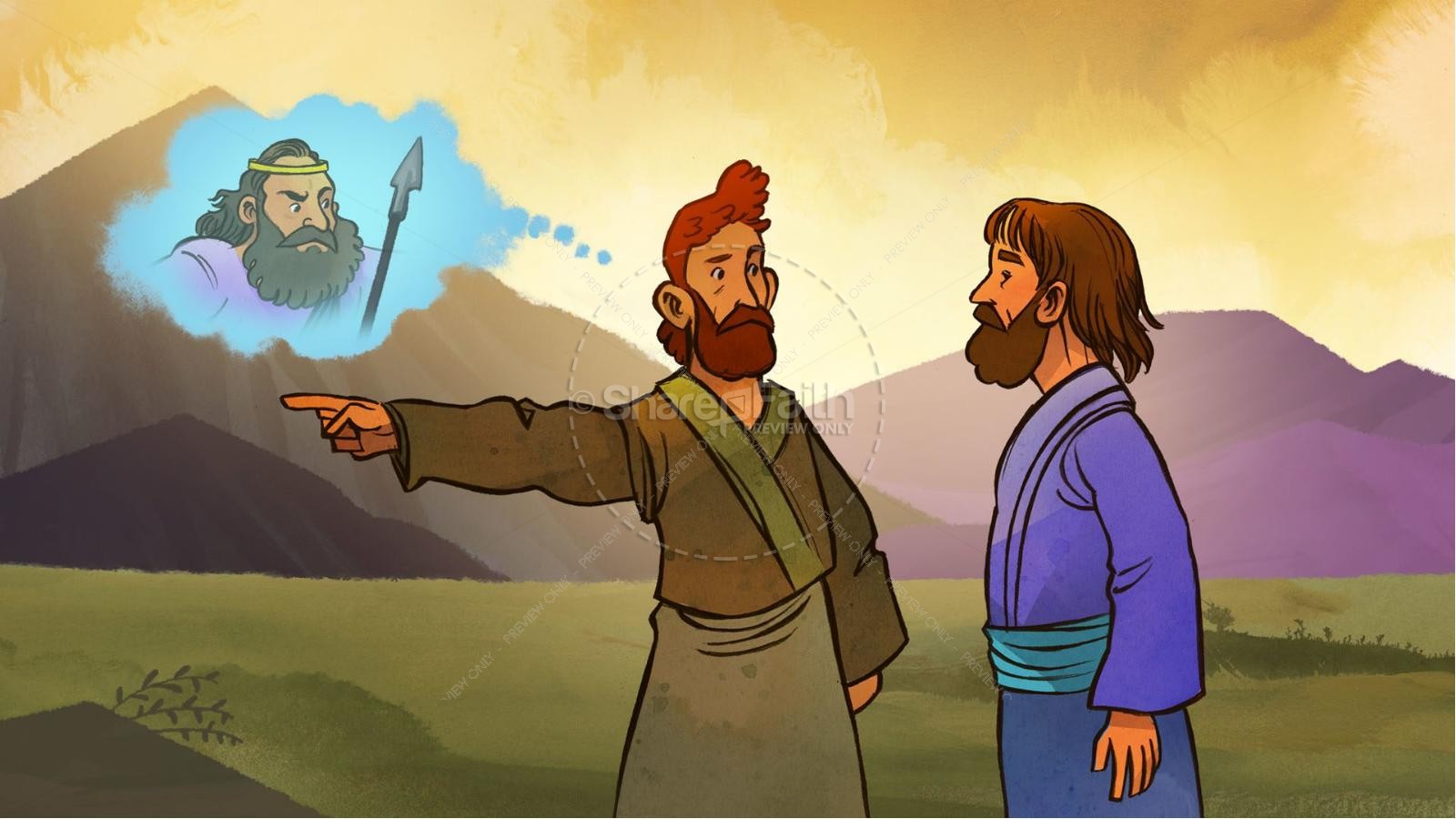 1 Samuel 20 David and Jonathan Kids Bible Story | slide 2