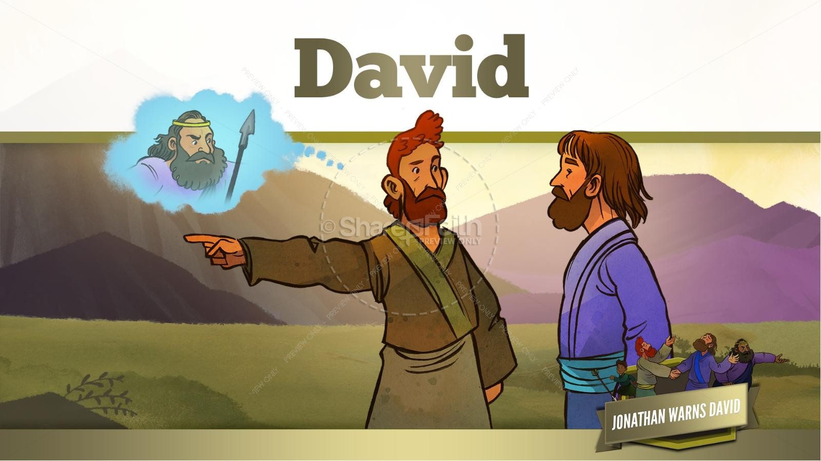 1 Samuel 20 David and Jonathan Kids Bible Story Thumbnail 13