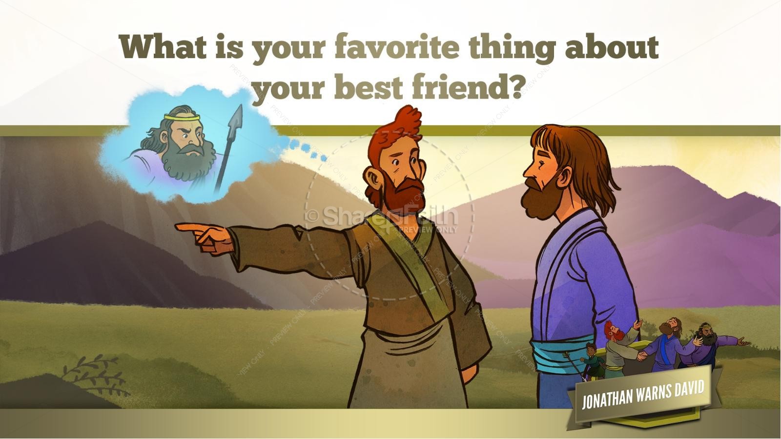 1 Samuel 20 David and Jonathan Kids Bible Story Thumbnail 14