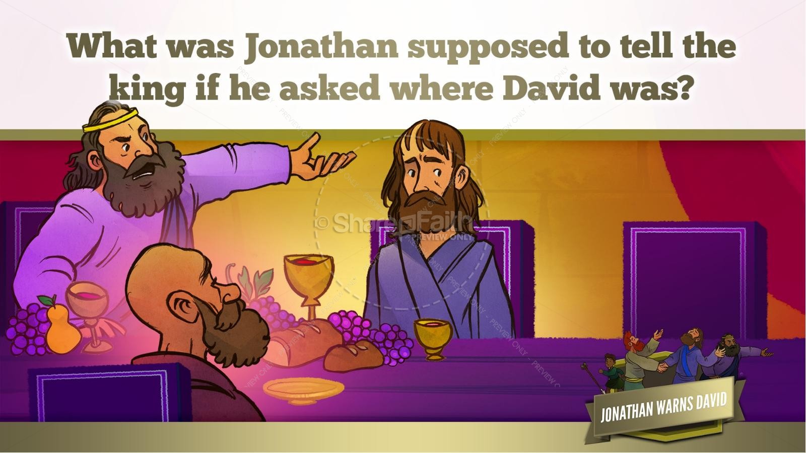 1 Samuel 20 David and Jonathan Kids Bible Story | slide 20