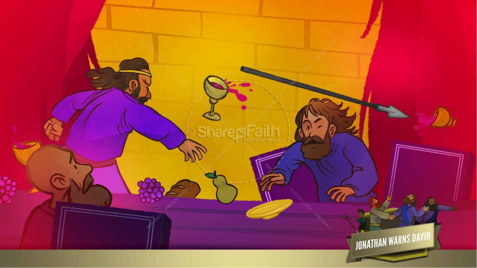 1 Samuel 20 David and Jonathan Kids Bible Story | slide 23