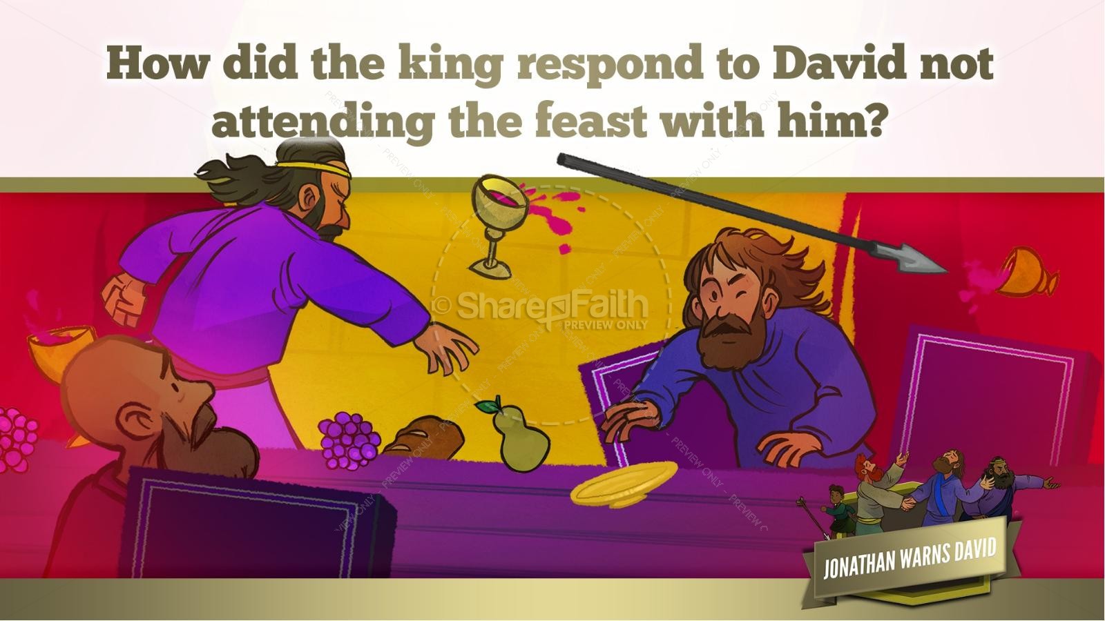 1 Samuel 20 David and Jonathan Kids Bible Story | slide 24