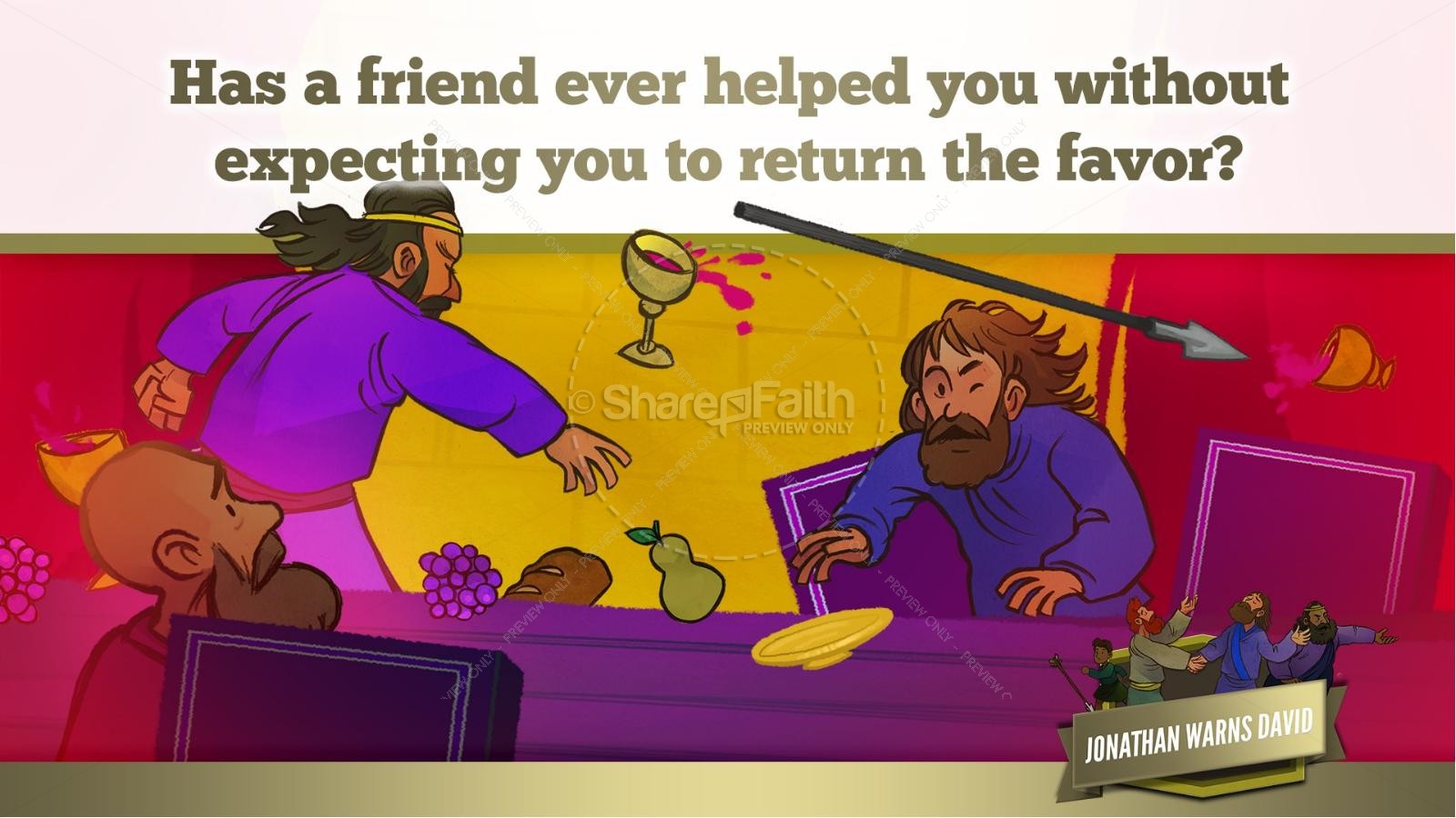 1 Samuel 20 David and Jonathan Kids Bible Story | slide 26