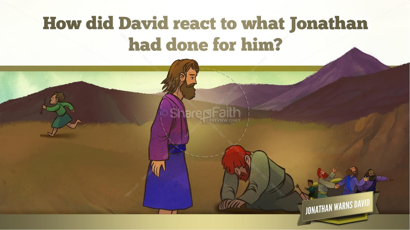 1 Samuel 20 David and Jonathan Kids Bible Story | slide 32