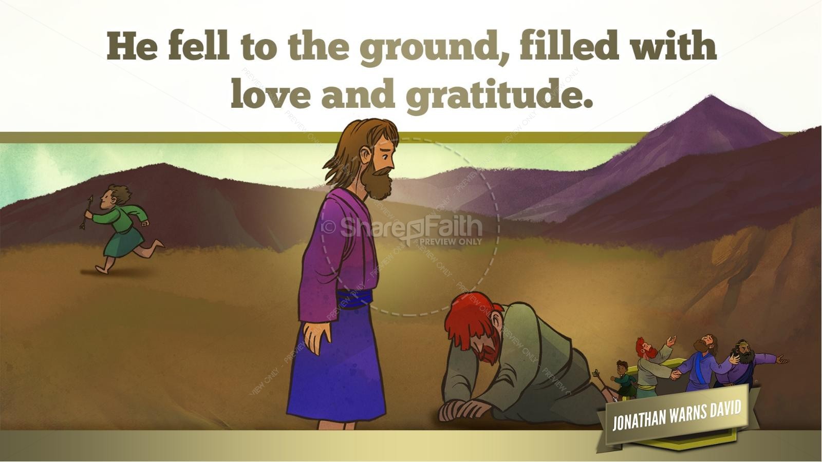 1 Samuel 20 David and Jonathan Kids Bible Story | slide 33