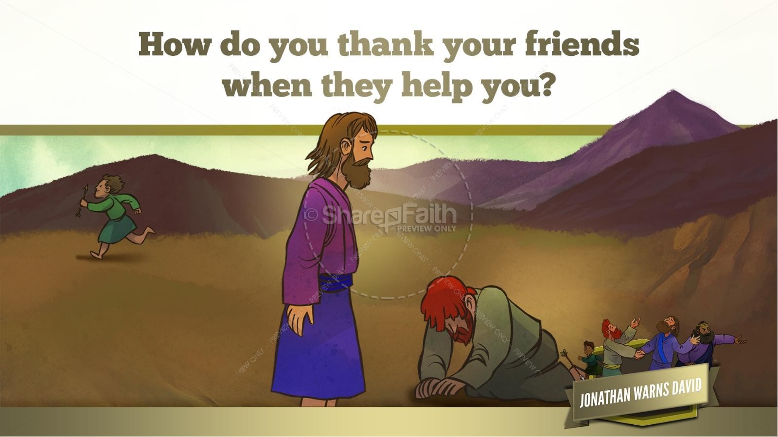 1 Samuel 20 David and Jonathan Kids Bible Story Thumbnail 34