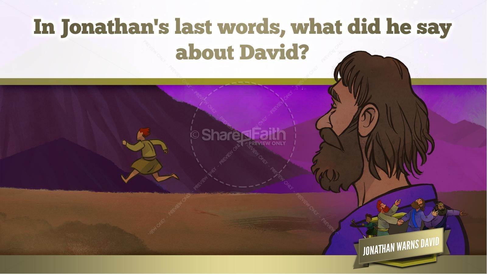 1 Samuel 20 David and Jonathan Kids Bible Story | slide 40