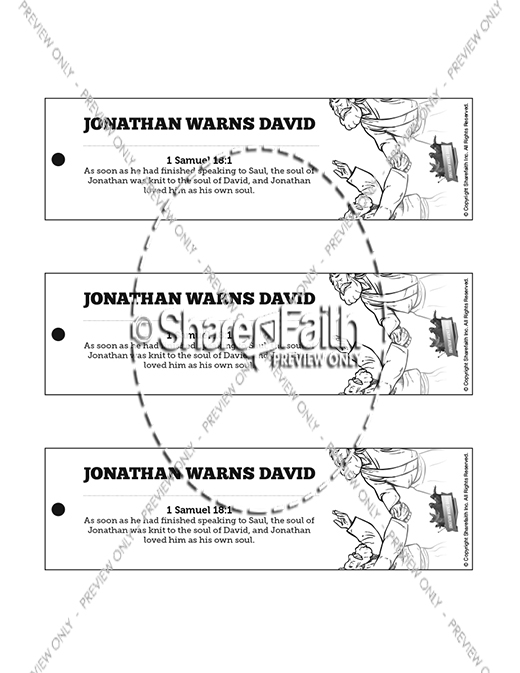 1 Samuel 20 David and Jonathan Bible Bookmarks Thumbnail Showcase