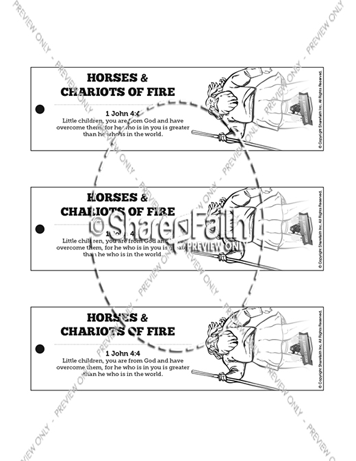 2 Kings 6 Horses and Chariots of Fire Sunday School Coloring Pages ...