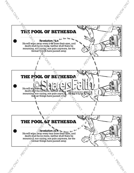 John 5 Pool of Bethesda Bible Bookmarks Thumbnail Showcase