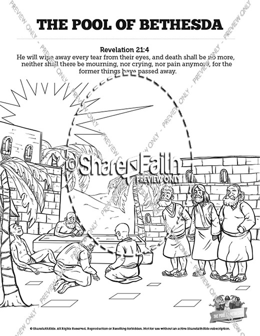 John 5 Pool of Bethesda Sunday School Coloring Pages