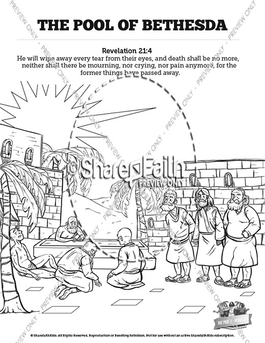 coloring pages pool of bethesda