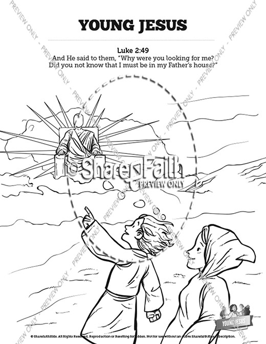 Jesus As A Child Sunday School Coloring Pages Thumbnail Showcase