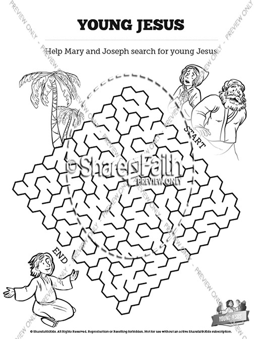 Jesus As A Child Bible Mazes Thumbnail Showcase