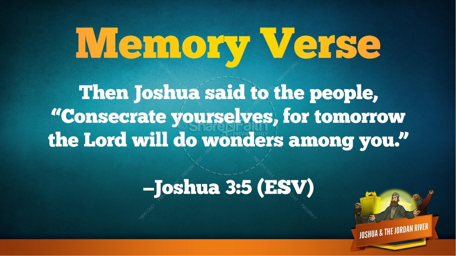 Joshua 3 Crossing the Jordan River Kids Bible Story Thumbnail 39