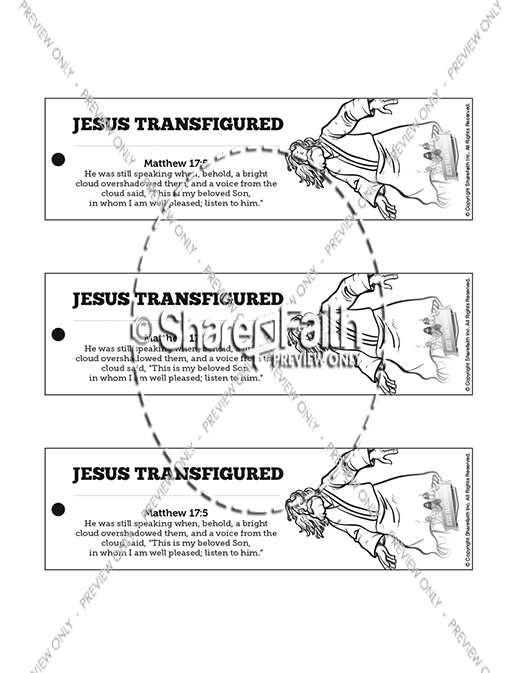 Matthew 17 The Transfiguration Bible Bookmarks Thumbnail Showcase