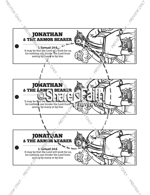 Jonathan And His Armor Bearer Bible Bookmarks Thumbnail Showcase